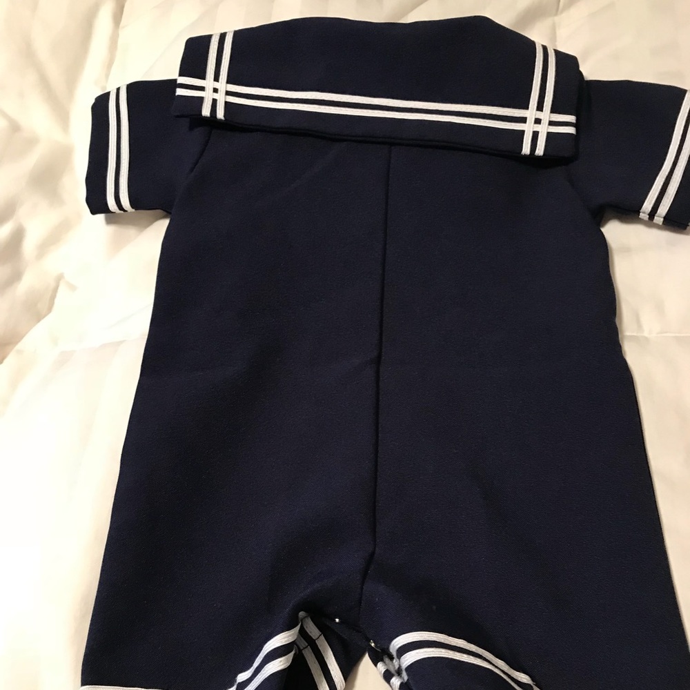 Blue Sailor romper with hat - Picture 2 of 4